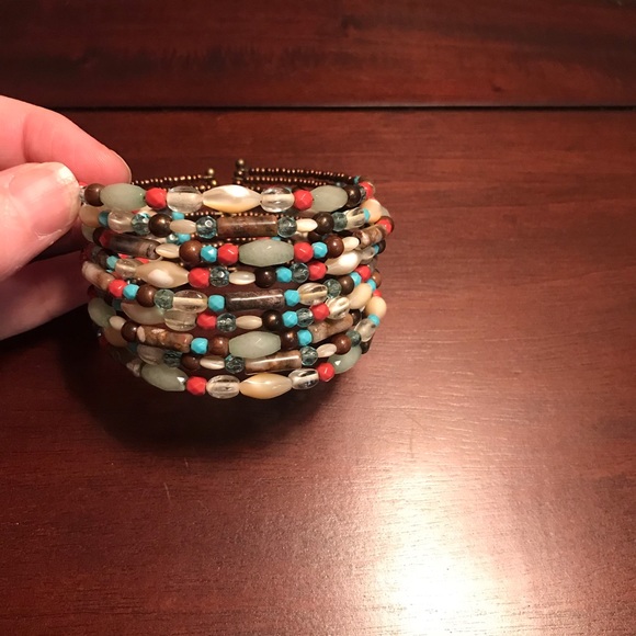 Bohemian Beaded Cuff Bacelet - Picture 2 of 4